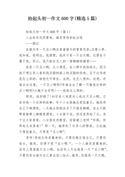 抬起头初一作文600字(精选5篇).docx