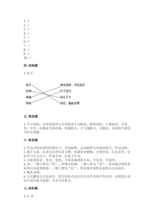 教科版科学三年级下册期末测试卷【word】.docx