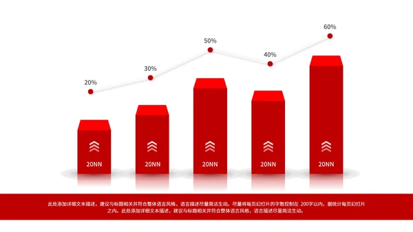 红色极简微立体总结汇报PPT模板