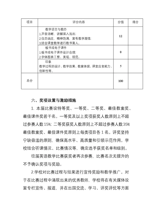 厦门大学第六届英语教学比赛方案