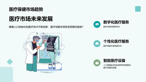 绿色商务现代生物医疗行业工作总结PPT模板