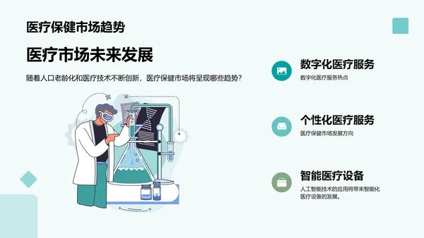 绿色商务现代生物医疗行业工作总结PPT模板