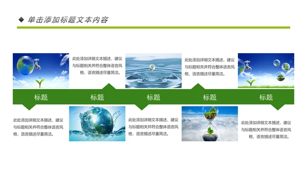 绿色清新节约用水资源动态PPT模板