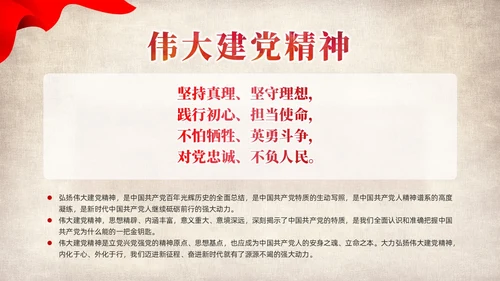 红色党建党课中国精神谱系教育课件PPT