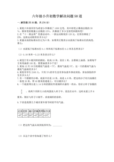 六年级小升初数学解决问题50道带答案（达标题）.docx