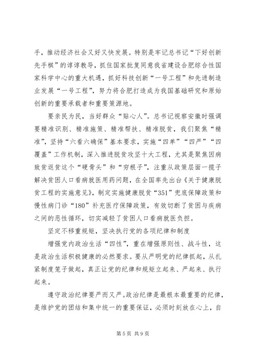 讲政治重规矩作表率专题学习会心得体会20XX年精选.docx