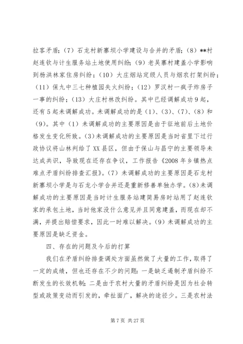 乡镇热点难点矛盾纠纷排查汇报_1.docx