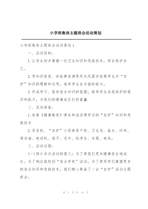 小学班集体主题班会活动策划.docx