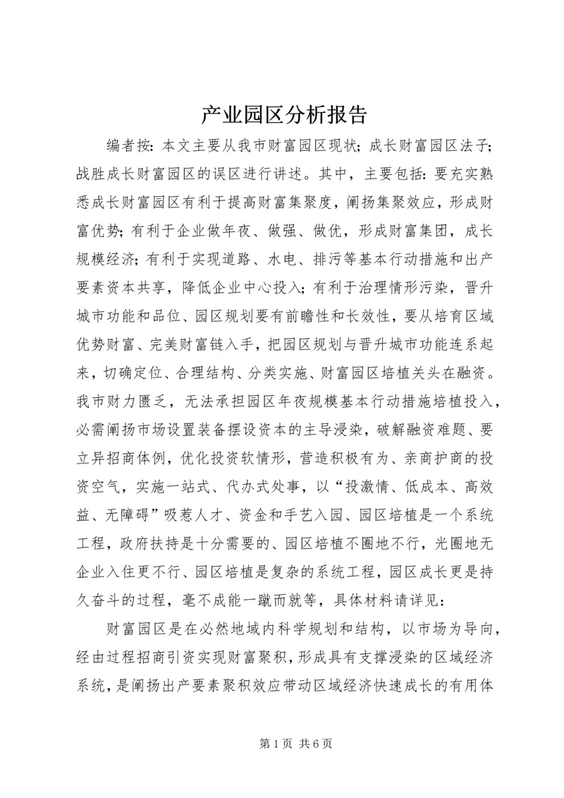 产业园区分析报告.docx