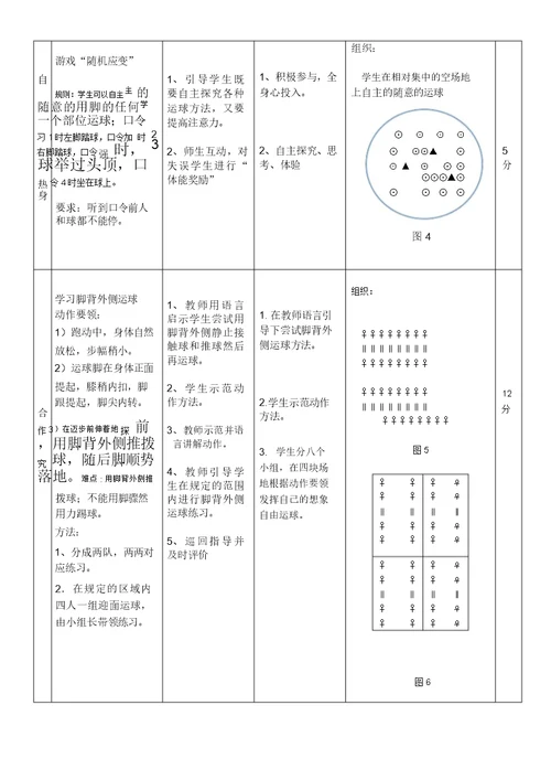 脚外侧运球教案