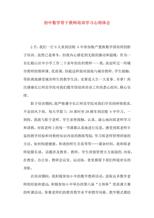 初中数学骨干教师培训学习心得体会.docx