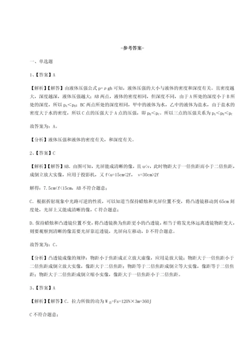 第二次月考滚动检测卷-重庆市北山中学物理八年级下册期末考试专项训练试卷（含答案详解）.docx