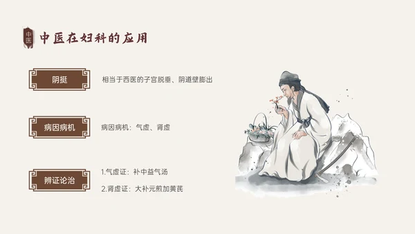 褐色古风中医与妇产科培训PPT模板