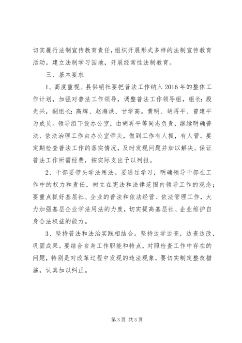 供销社普法依法治理工作意见.docx