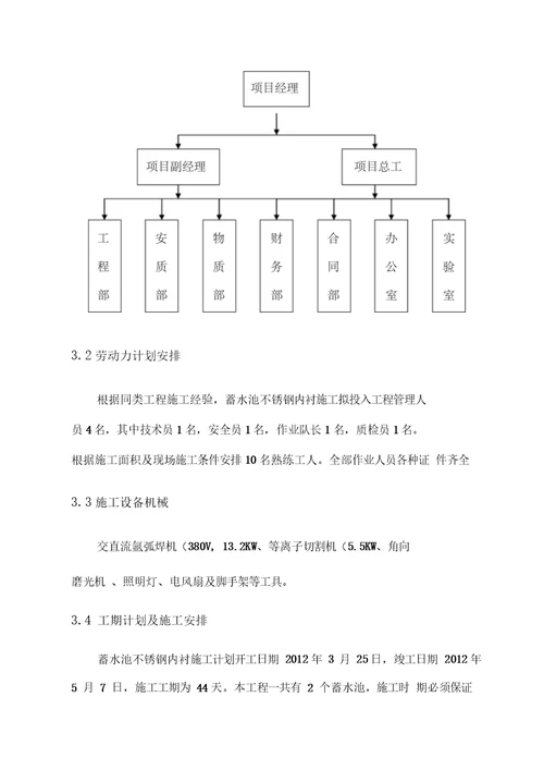 水池不锈钢施工方案