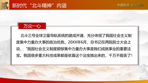 大力弘扬新时代北斗精神党课培训PPT模板