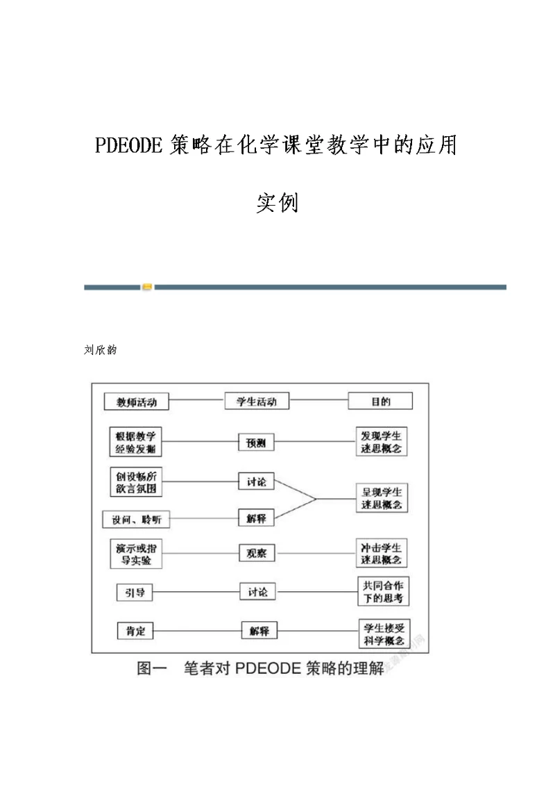 PDEODE策略在化学课堂教学中的应用实例