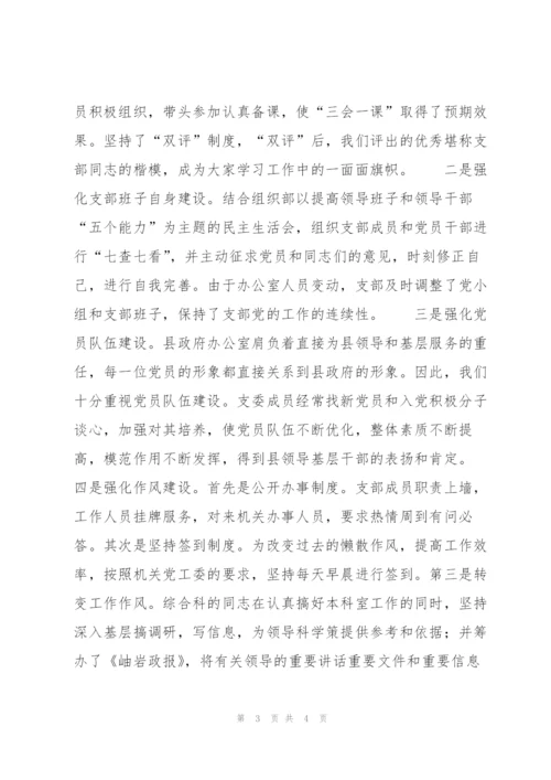 政府办公室党支部工作总结.docx