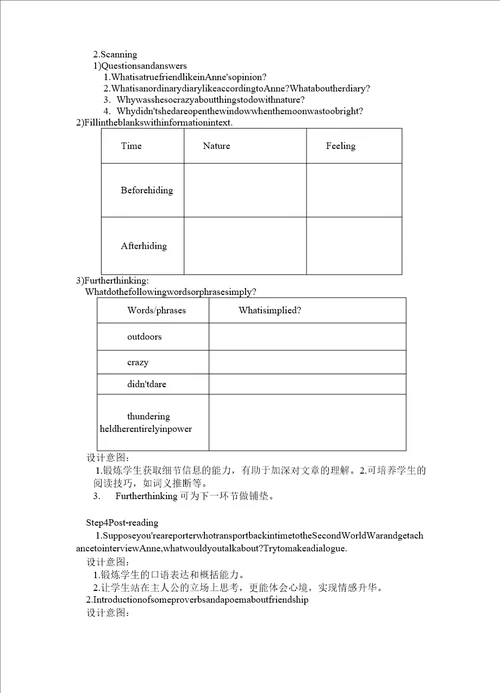 高中英语必修一Unit1Friendship教学设计学情分析教材分析课后反思