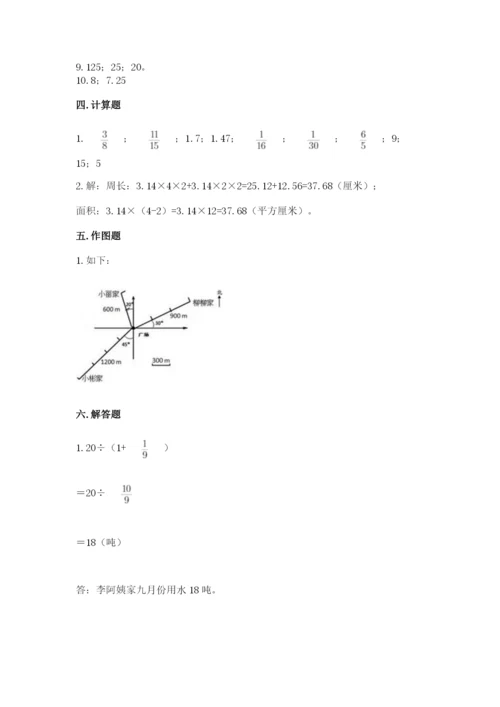 人教版六年级上册数学期末测试卷附答案【完整版】.docx