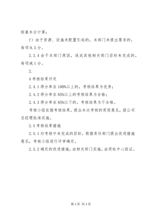 公司质量、环境、职业健康安全目标分解及考核办法 (2).docx