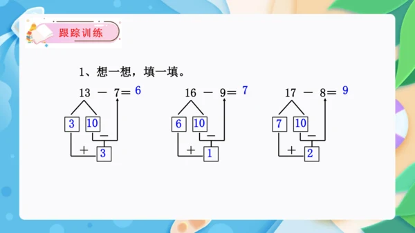 第二单元：20以内的退位减法单元复习课件(共27张PPT)人教版一年级数学下册