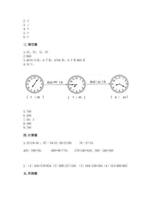 人教版三年级上册数学期中测试卷附答案解析.docx