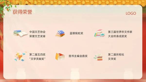 红色插画名著导读读书分享好书推荐城南旧事PPT模板宣传PPT