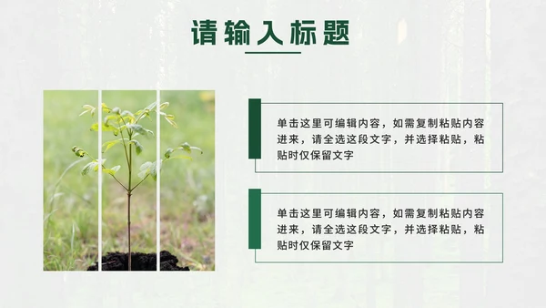 绿色实景植树节科普PPT模板