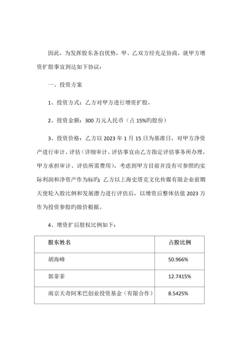 成长期项目投资意向书.docx