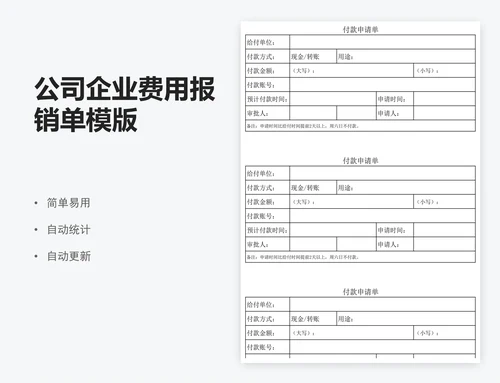 公司企业费用报销单模版