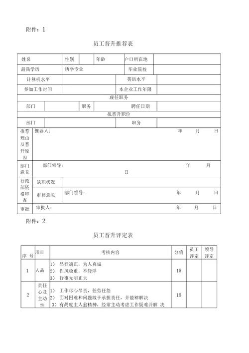 员工晋升晋级管理办法