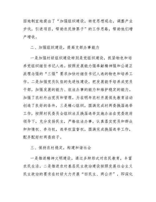 村书记年终工作总结