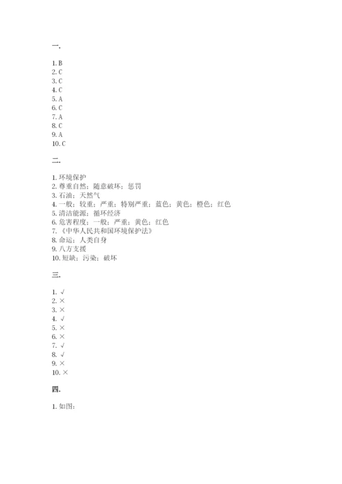 六年级下册道德与法治第二单元 爱护地球 共同责任 测试卷带答案（基础题）.docx