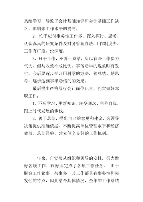 公司会计人员的工作总结