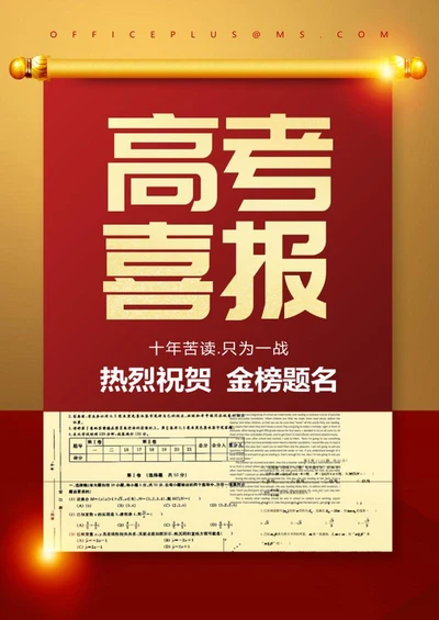 红色简约高考喜报宣传word模板