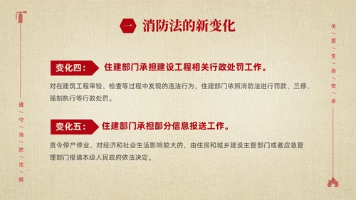 黄色简约学习解读中华人民共和国消防法课件PPT全国消防日