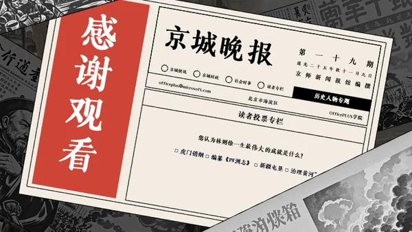 复古报纸风历史人物介绍林则徐