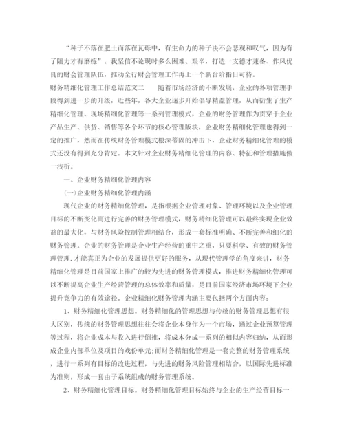 精编之财务精细化管理工作总结范文.docx