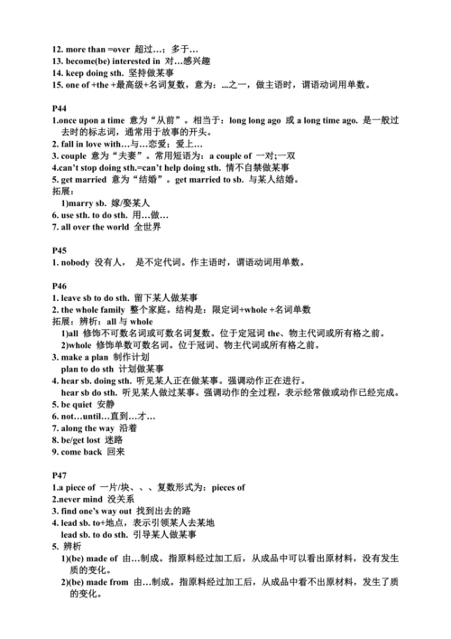 人教版八年级下册英语Unit6-10知识点整合（每页知识点）