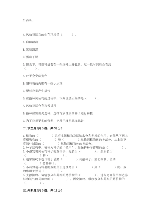 教科版四年级下册科学第一单元《植物的生长变化》测试卷精品【完整版】.docx