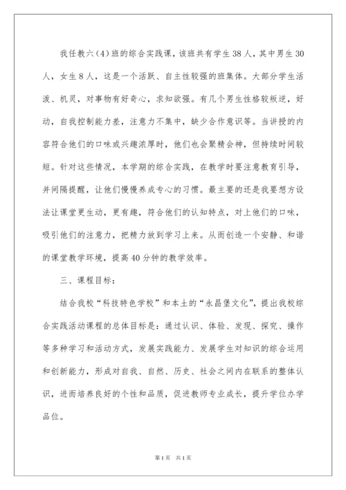 2022小学六年级综合实践活动计划.docx