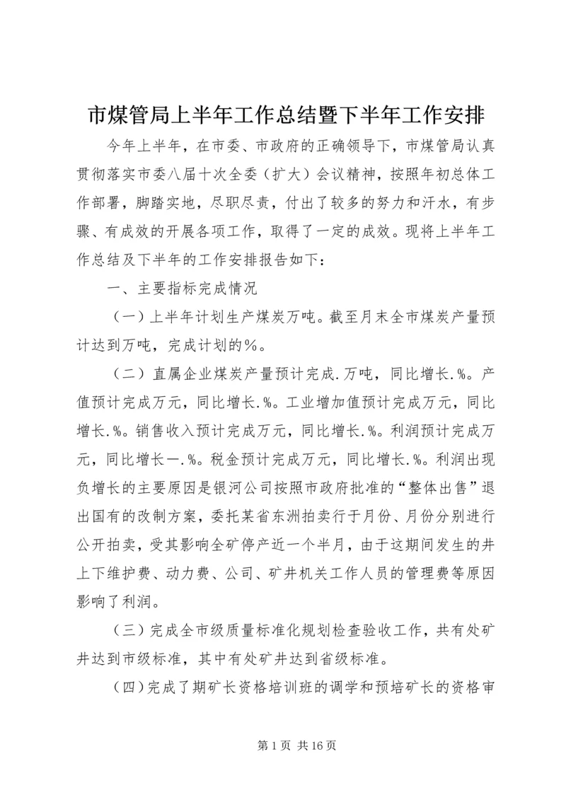 市煤管局上半年工作总结暨下半年工作安排 (3).docx