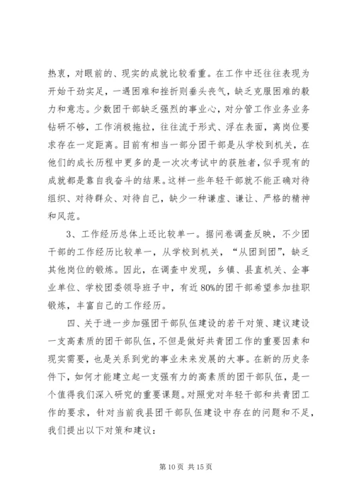 共青团干部队伍建设的调查与思考.docx