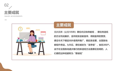 造纸术-蔡伦PPT模板