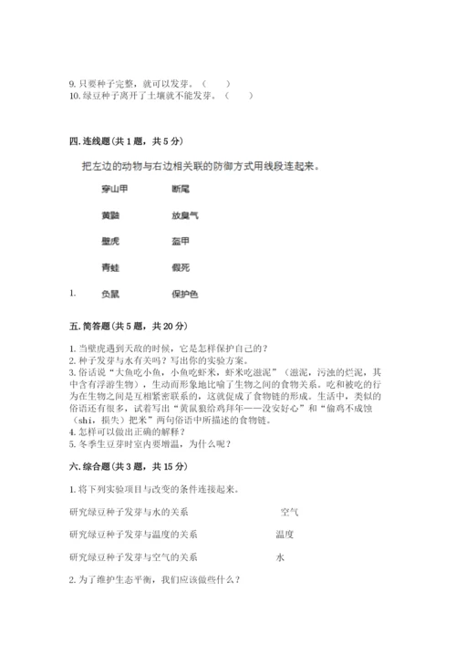 教科版五年级下册科学第一单元《生物与环境》测试卷（真题汇编）.docx