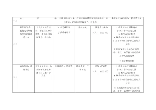 每月企业文化活动方案