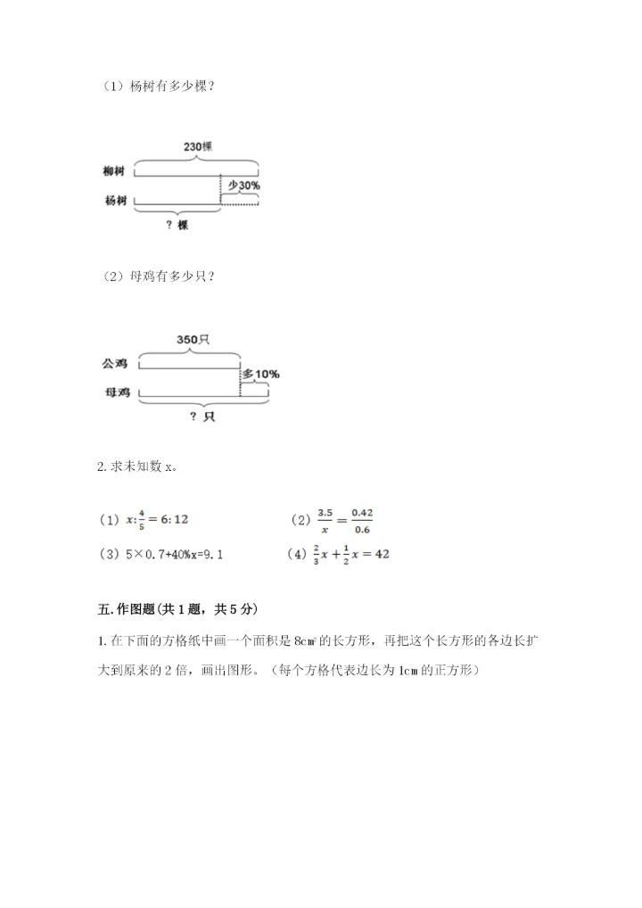 金平区六年级下册数学期末测试卷精品加答案.docx