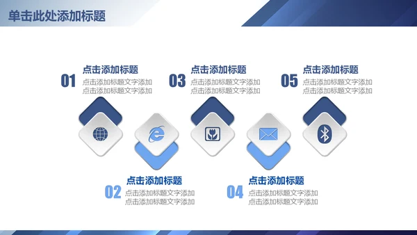 蓝色渐变立体质感商务通用PPT模板