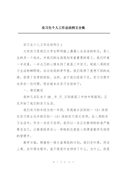 实习生个人工作总结例文合集.docx